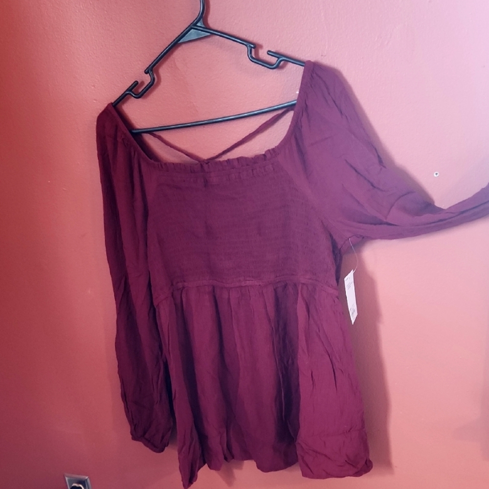 Maroon Maternity Top